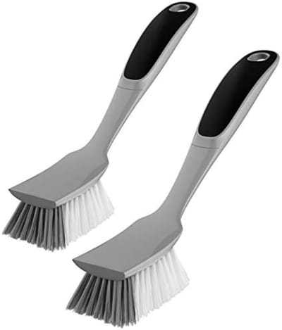 Afwasborstel Set van 2 met Handige Schraper en Antislip Greep