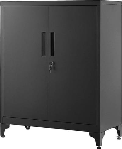 Zwart - Kantoor Kast - Dossier Kast - Kantoor - Kantoorartikelen - Kast - Dressoir - Kasten - Opbergkasten Met Deuren - Gereedschapskast