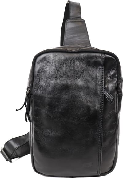 Bear Design Stefan Leren Crossbodytas - Crossover voor Man en Vrouw - Unisex Schoudertas van Leer - Zwart