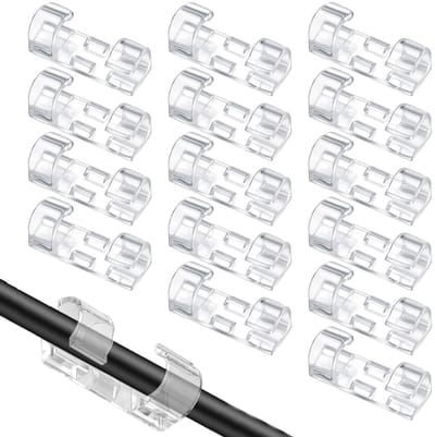 Zelfklevende Kabelclips - 120 Stuks - Transparante Kabelhouders voor Kabelbeheer - Draadorganizer Geschikt voor Kabels tot 7mm Diameter - Ideaal voor Thuis en Kantoor
