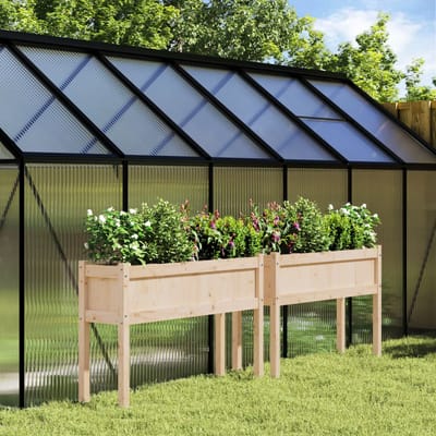 vidaXL - Plantenbakken - met - poten - 2 - st - massief - grenenhout