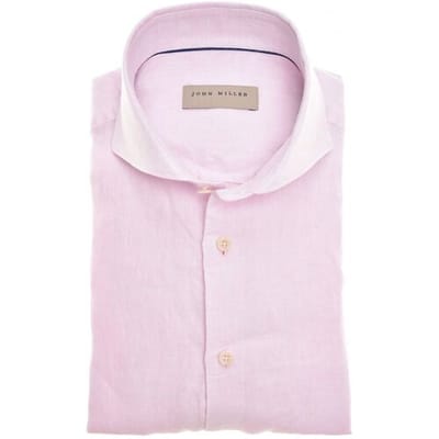 John Miller Overhemd Luxury Linen Licht Roze / male