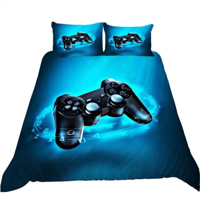 Gaming Beddengoed Set Game Dekbedovertrek 135 voor Volwassenen Kinderen Zachte Microvezel Modern Gamepad Dekbedovertrek Decoratief met Kussensloop 70x133cm 2pcs