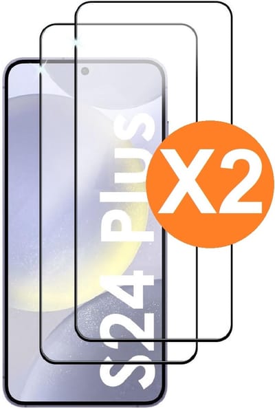 Screenprotector Geschikt voor Samsung Galaxy S24 Plus 5G Screenprotector Bescherm Glas Full Cover Zwart 2pack | Volledige Beschermglas Tempered Glass | Samsung Galaxy S24 Plus 5G Screenprotector