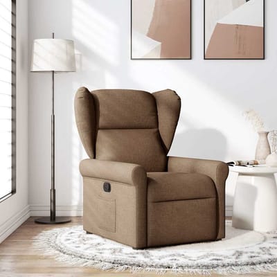 vidaXL - Fauteuil - verstelbaar - stof - bruin