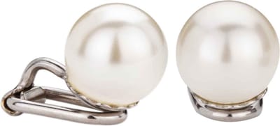 Traveller Clip Oorbellen - Oorclips Dames - Zilverkleurig - Parelsoorclips - Parels - 10 mm - Crème - 714110