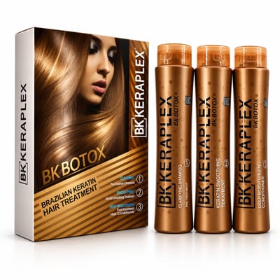 keratine behandeling - Keraplex 5min! De Braziliaanse keratinebehandelingsproducten voor zacht en glanzend haar - Keratinebehandeling - Keratineshampoo - Braziliaanse thermische reconstructie voor haar - Amino-hydraterende conditie - 3 in één
