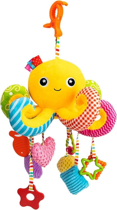 Wandelwagen Speelgoed - Autostoel hanger - Baby vermaken - Zacht pluche materiaal - 46cm lengte - Meerkleurig