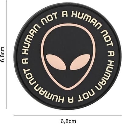 Embleem 3D PVC Not Human Zwart/Roze