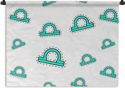 Wandkleed - Wanddoek - Weegschaal - Zodiac - Astrologie - 60x45 cm - Wandtapijt