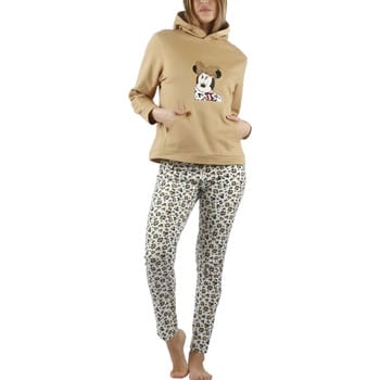 Pyjama-sets Admas Pyjama outfit broek met capuchon top Minnie Leopardo Disney