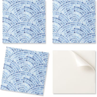 Decoratieve vinyl wandtegels met aquarel golfprint 20x20x20 cm