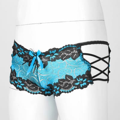 Sexy ondergoed - Sexy Lingerie - Kanten Ondergoed - Small - Ondergoed met bandjes - Blauw met zwart - Polyester - CHPN