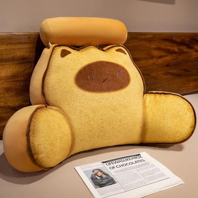 Cartoon Nachtkastje Zacht Dier Brood Kat Capybara Rugleuning Bank Kussen Pluche Koekje Kat Driehoekig Kussen Op Het Bed Cadeaus 60x45cm