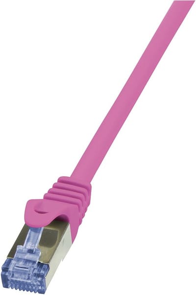 LogiLink CQ3039S RJ45 Netwerkkabel, patchkabel CAT 6A S/FTP 1.00 m Pink Vlambestendig, Snagless 1 stuk(s)