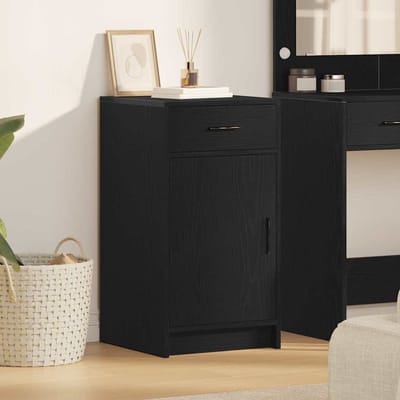 vidaXL - Dressoir - Zwart - Eiken - 40 - x - 40,5 - x - 75 - cm - Bewerkt - hout