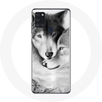 Samsung Galaxy A21S hoesje Wolf Duo dieren