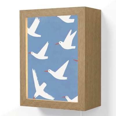 Wandlamp 15x20 cm - Oplaadbaar - Vogels - Wit - Patroon - Wandlampen binnen woonkamer - Slaapkamer lamp met kabel - Decoratieve nachtlamp - Vloerlamp snoer