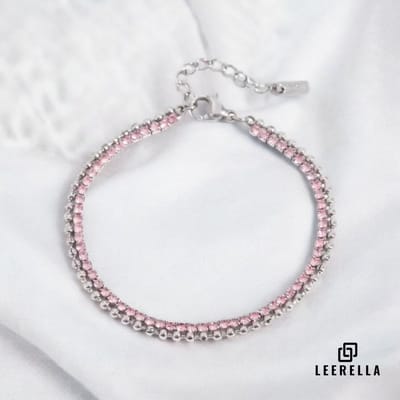 Leerella Luxe Strass Armband - Elegante Zilverkleurige Sieraden voor Elke Dag