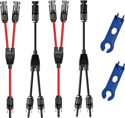 Y-type splitter Geschikt voor zonne-energiekabels, Y-type connector Geschikt voor zonnepanelen, MMF- en FFM-connectoren Geschikt voor fotovoltaïsche systemen.