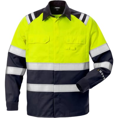 Fristads Flamestat Hi Vis Overhemd Klasse 1 7051 Ats - Hi-Vis geel/marineblauw - XS