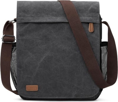 Vintage Canvas Schoudertas voor Laptop 14-17.3 Inch - Ideaal voor Werk, School en Reizen met Meerdere Vakken