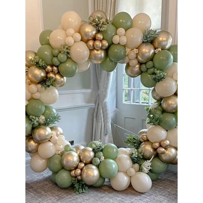 103 stuks retro groene en witte ballonslinger met beige en zandkleurige ballonnenboog, perfect voor verjaardagsfeestjes, bruiloften en Valentijnsdag als achtergronddecoratie. 10inch gray