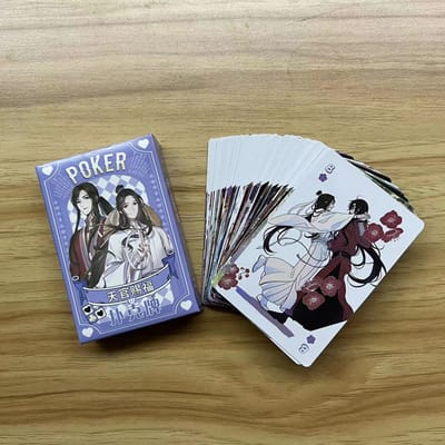 Jeu de société Anime Heaven Officials Blessing Cosplay Cartes Jeu de cartes Poker Rigide Jouet Cadeau Avec Boîte bleu