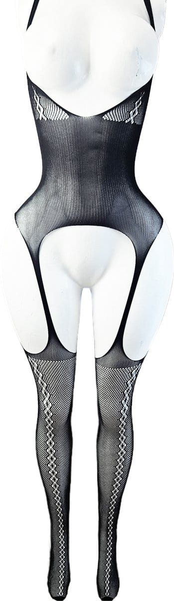 BamBella ® - Panty pak -Onesize - body suit - Dames - Onesize - Erotische jumpsuit van kant lingerie zwart
