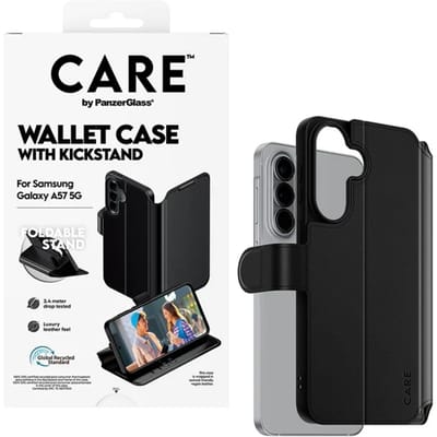CARE by PanzerGlass Feature Wallet Case w. Kickstand voor de Samsung Galaxy A57 (5G) - Zwart
