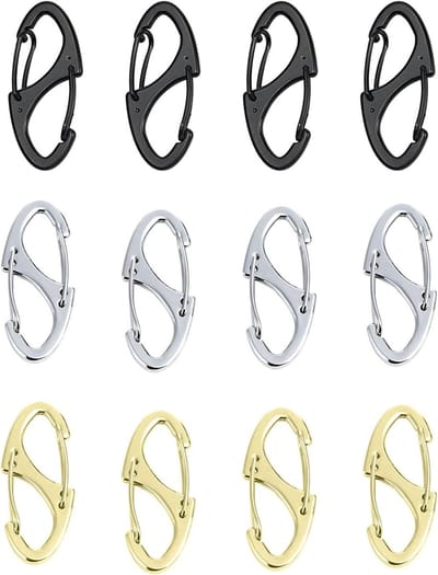 Veilige Zipper Clip met Anti-Diefstal Haak en Dubbele Opening voor Gymtassen, Sleutelhangers en Bagage