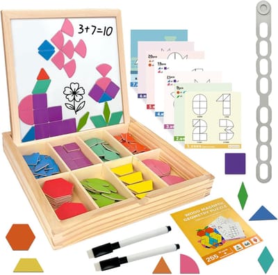 Magnetische Patroonblokken - Geometrische Vormpuzzel - Kindontwikkeling Leren - 234 Stuks Set - 760 Gram - Multicolor