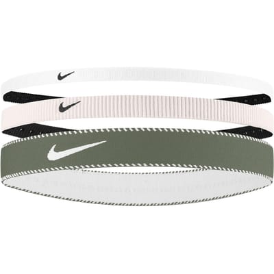 Nike Klassieke Gemengde Flexibele Hoofdband (Set van 3) (Lichtroze/Wit/Groen)