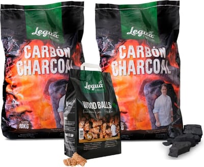 Legua BBQ Startpakket – 20kg Quebracho Houtskool + 1kg Aanmaakwokkels – Premium Voordeelpakket