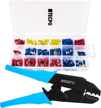 Kabelschoentang Assortiment - Krimptang Set - Elektrische Verbindingen Maken - Met Ratelfunctie - 0.5-6 mm - Grijs