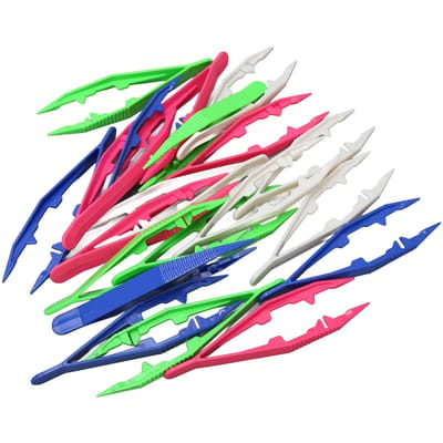 20 stuks Pincetten met kralen Multifunctioneel DIY Antislip Lichtgewicht Duurzame Plastic Pincetten voor green