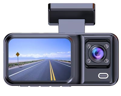 Autocamera (DVR) - Inbouw-DVR - Dubbele camera's voor en binnen in de auto - Full HD - 120° groothoek - Loopopname - Zwaartekrachtsensor (met 32GB geheugenkaart)