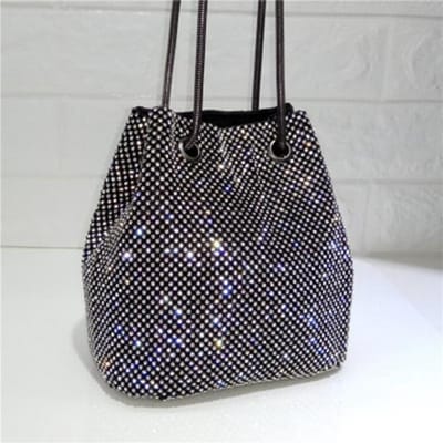 Strass Emmer Tas Dames Metaal Avond Dames Clutch Bags Mode Vrouwelijke Meisjes Diamant 15*11*16cm gray