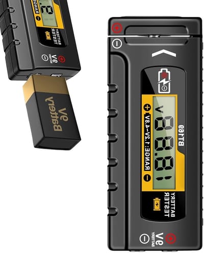 Batterijtester Digitaal - Batterijchecker Volt - Energie Beheer - Brede Compatibiliteit - 9.4x3.9x1.8cm - Zwart
