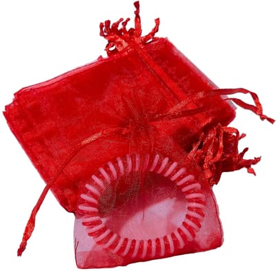 Prigta - Organza Zakjes Rood 7x9 cm - 100 stuks - Kleine Cadeauzakjes - Herbruikbaar - Voor Sieraden, Bedankjes & Kerst - Met Satijnen Trekkoord