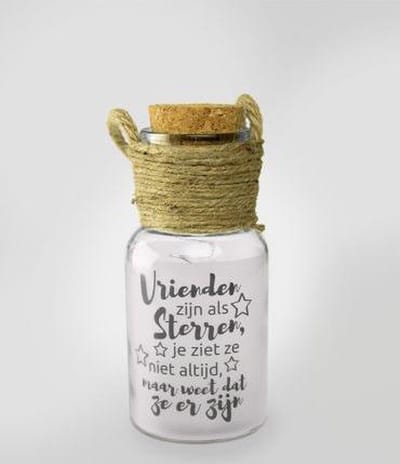 Star Lights - Vrienden zijn net als sterren zien, je ziet ze niet altijd maar weet dat ze er zijn - In cadeauverpakking met gekleurd lint