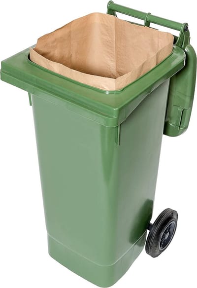 BioMat - Composteerbare papieren GFT containerzakken 1 laags - 120 /140 Liter - 10 stuks