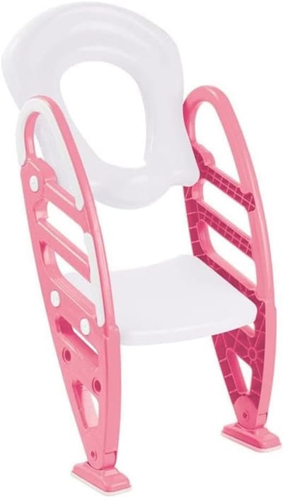 Toilettrainer met trapje - Kinderpotje - Zindelijkheidstraining kind - Veilig en stabiel - 61 x 39 x 58 cm - Roze