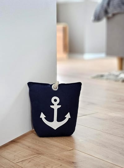 Deurstopper Anker - Gewicht voor deur - Houdt deuren open - Maritiem design - 17x17x9 cm - Blauw