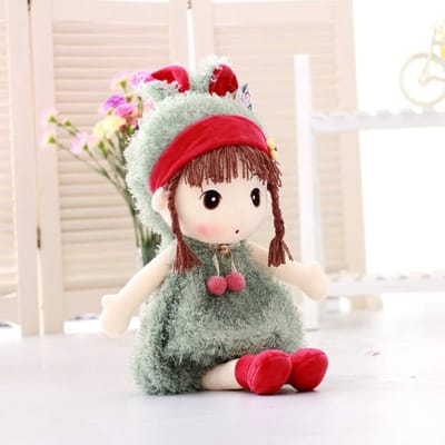 Stoffen pop meisjes 45 cm – zacht pluche knuffel kind speelgoed dutjeskussen cadeau