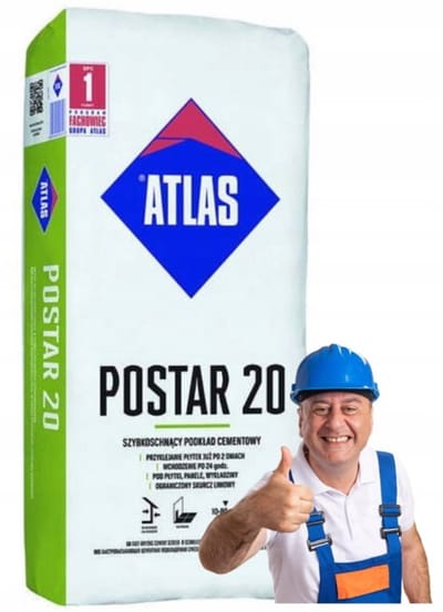 Atlas Postar20 Serie - Snel Hardende Cement Ondergrond - 25 kg - Water- en Vorstbestendig - Beperkt Krimp