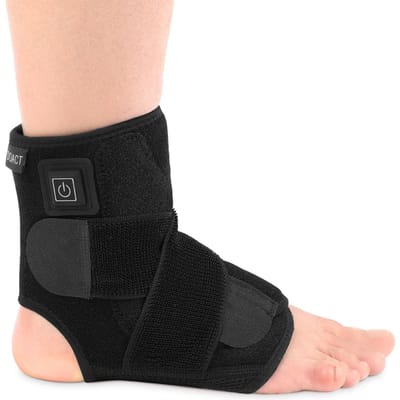 Verwarmende Enkelsteunbrace USB Enkelbeschermer Winter Warmhouden Wikkelband black