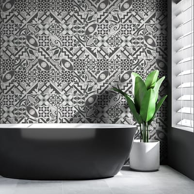 Zelfklevende tegelmuurstickers voor keuken en badkamer - 60 Azulejos Pamplona cementtegelstickers - 60 stickers 20x20cm