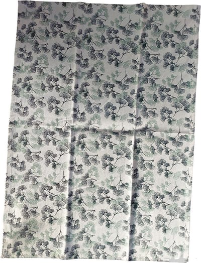 Floz Design luxe theedoek met natuurlijke print van bladeren - bio katoen GOTS certificaat - fairtrade - 50 x 70 cm