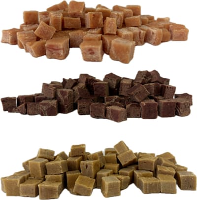 Hondensnack Trainers Mix – 3 Zakjes – Paard, Konijn & Struisvogel – 100% Natuurlijk – Hypoallergeen – Ideaal voor Training